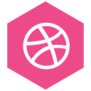 six, dribbble PaleVioletRed icon