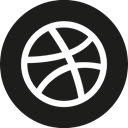 Circle, dribbble Black icon