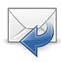 Sender, reply, mail Black icon