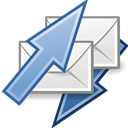 receive, mail, send Black icon