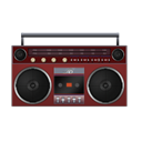 red, Boombox Black icon