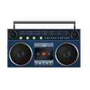 Brightblue, Boombox Black icon