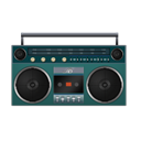 Turquoise, Boombox Black icon