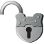 Unlock, open, hack, security, padlock, freedom, secure, Unlocked, password, Lock Black icon