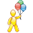 Balloon, festive, Holiday, Child, event, party, manager Black icon