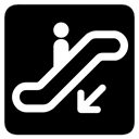 escalator, Down Black icon