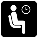 waiting, room Black icon