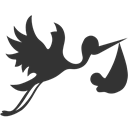 with, Bundle, Flying, Stork DarkSlateGray icon