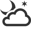 night, partly, Cloudy Black icon