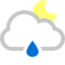 Cloud, Moon, raindrop Black icon