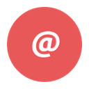 @, Contact, touch, mail, send IndianRed icon