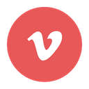 Circular, red, modern, Social, Vimeo IndianRed icon