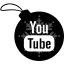 youtube, christmas, Ball Black icon