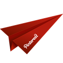 paper plane, social media, Origami, red, pinterest Black icon