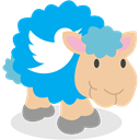 twitter, Sheep, social network DeepSkyBlue icon