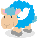 Sheep, twitter, social network DeepSkyBlue icon