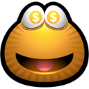 dollars, Cash, monster, Brown, Avatar, goldigger, Money Black icon