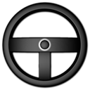 wheel, Steering Black icon