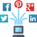 online marketing, management, web, network, seo, Connection, social media, Internet marketing, Laptop Black icon
