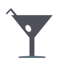 drink, cocktail, shot, disco, martini Black icon