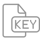 File, Key, document Black icon