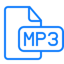document, mp3, File Black icon
