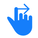 right, One, Finger, swipe DodgerBlue icon