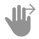 fingers, right, three, swipe LightSlateGray icon