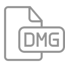dmg, File, document Black icon