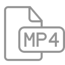 Mp4, File, document Black icon