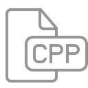 document, File, Cpp Black icon