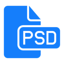 File, Psd, document DodgerBlue icon