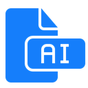 Ai, document, File DodgerBlue icon