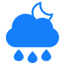 Moon, Raindrops, Cloud DodgerBlue icon