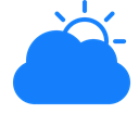 Cloud, sun DodgerBlue icon