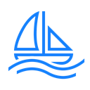 Boat, sailing, water Black icon