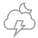 lightning, Moon, Cloud Black icon