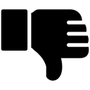 social-network, Communication, thumbs-down, Grid, shape, creative, social-media, Dislike, unfavorite, unlike, Direction, Facebook Black icon