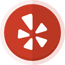 social media, Yelp, location, yelp logo Firebrick icon