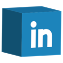 set, Social, cube, media, Linkedin SteelBlue icon