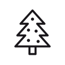 Tree, christmas, christmas-tree Black icon