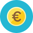 coin, Euro LightSeaGreen icon