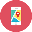 Application, Map IndianRed icon