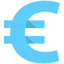 Currency, Euro LightSkyBlue icon