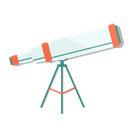 view, Astronomy, telescope, zoom Black icon