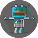 robotic, mechanical, Android, metal, Mascot, technology, robot expression, robot, space, turn off DimGray icon