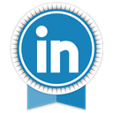 Ribbon, Social, Linkedin SteelBlue icon