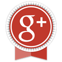 Social, google, Ribbon Firebrick icon