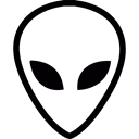 Ufo, Mistery, Science Fiction, space, extraterrestrial, Face Black icon