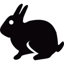 Animals, rabbit, Animal, Cottontail, Hare, Cony Black icon